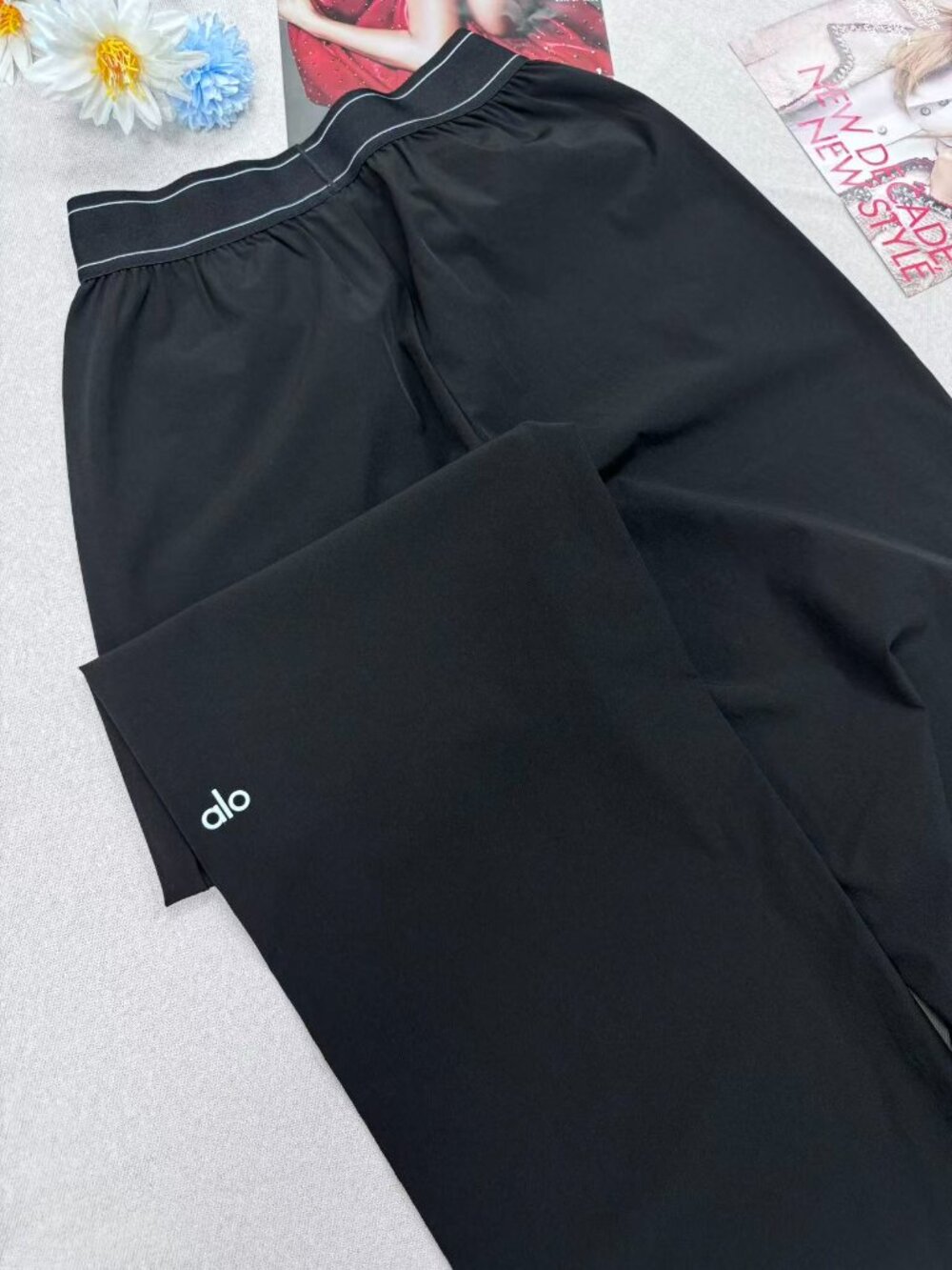 ✨ NWT Alo Yoga Suit Up Trouser Black 🥂Relaxed Wide Leg Pants 30" Modern Classic - Picture 4 of 7